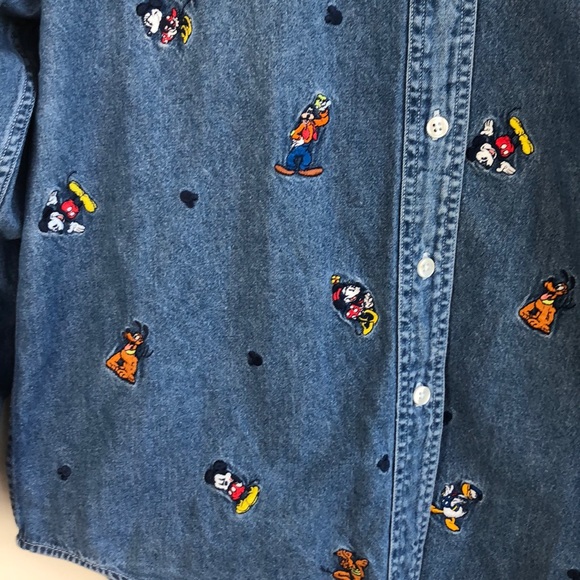 Vintage Disney Mickey Minnie mouse chambray shirt - Picture 3 of 5